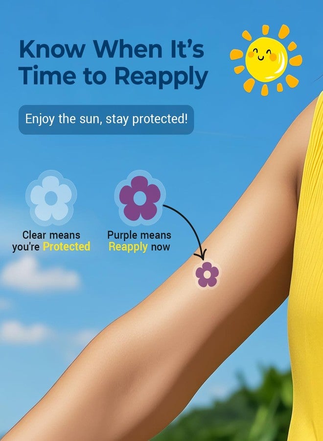 sodknow 80 Pack UV Detection Stickers for Sunscreen Summer Pattern - Sunscreen Dots UV Stickers for Kids Adults - Waterproof Sun Protection UV Sunblock Patch SPF Sensing Spots Patches for Reapplying Reminder - Image 2